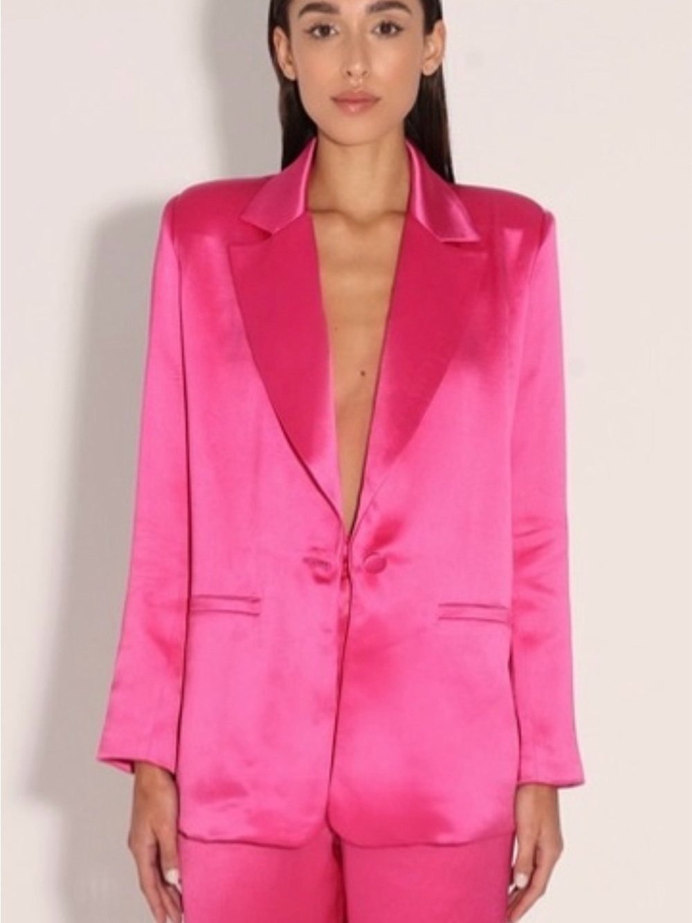 NONchalant Pink Lanie satin oversized Blazer Size X Small